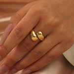 1pc Water Drop-Shaped Wrap Ring, Simple Open-Ended Ring For Women, Versatile