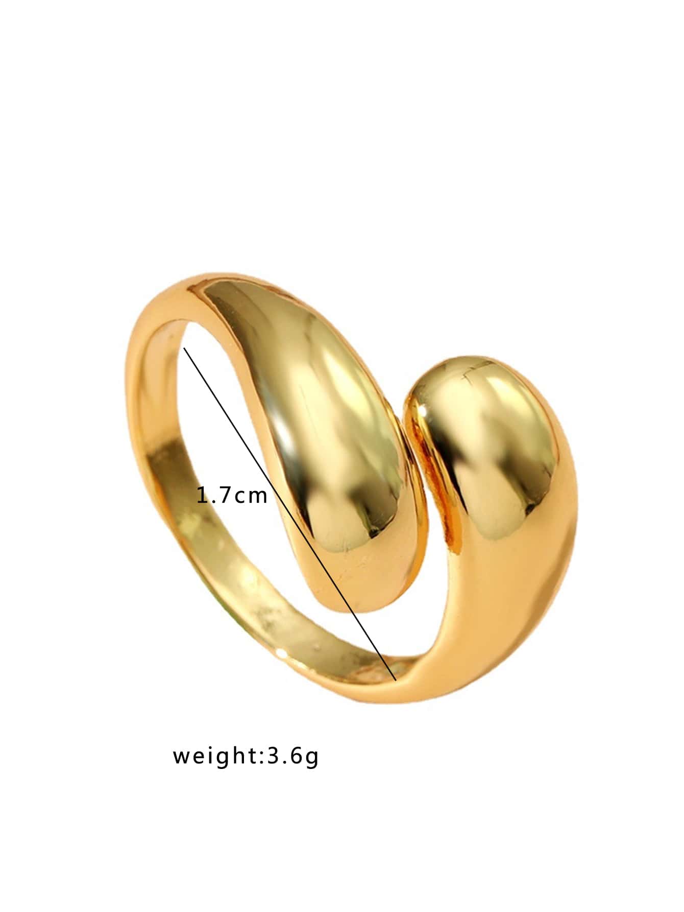 1pc Water Drop-Shaped Wrap Ring, Simple Open-Ended Ring For Women, Versatile