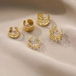 5 PCS Gold Adjustable Ear Cuffs Earrings for Women Girls Non-Piercing Cartilage Clip on Earrings Wrap Ear Jewelry Set