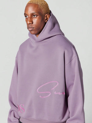 SUMWON Regular Fit Overhead Hoodie With Signature Embroidery