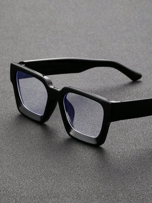 1pc Square Frame Plastic Classical Fashion Black Anti-Blue Light Glasses For Men Reading Outdoor Travel Daily Life Accessories Clear Glasses Blue Light Glasses Accessories