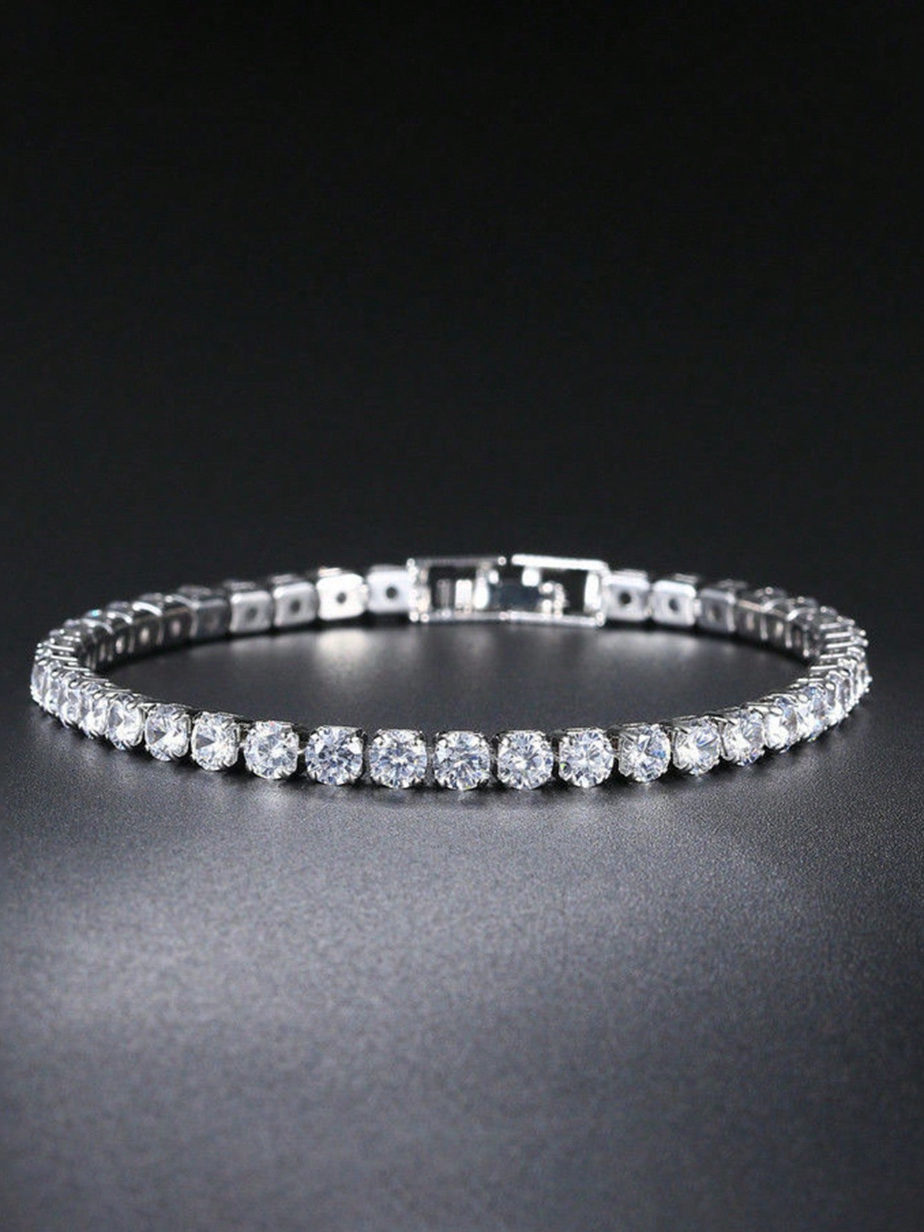 Nooxian 1 Men's Hip Hop Diamond Bracelet Sparkling Unisex Micropaved Zirconia Bracelet