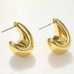 2pcs European And American Simple Minimalist Style Ccb Geometric Droplet Earrings Suitable For Women To Wear Daily