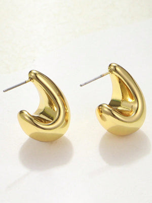 2pcs European And American Simple Minimalist Style Ccb Geometric Droplet Earrings Suitable For Women To Wear Daily