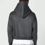 SUMWON Crop Fit Essential Zip Through Hoodie