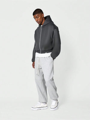 SUMWON Crop Fit Essential Zip Through Hoodie