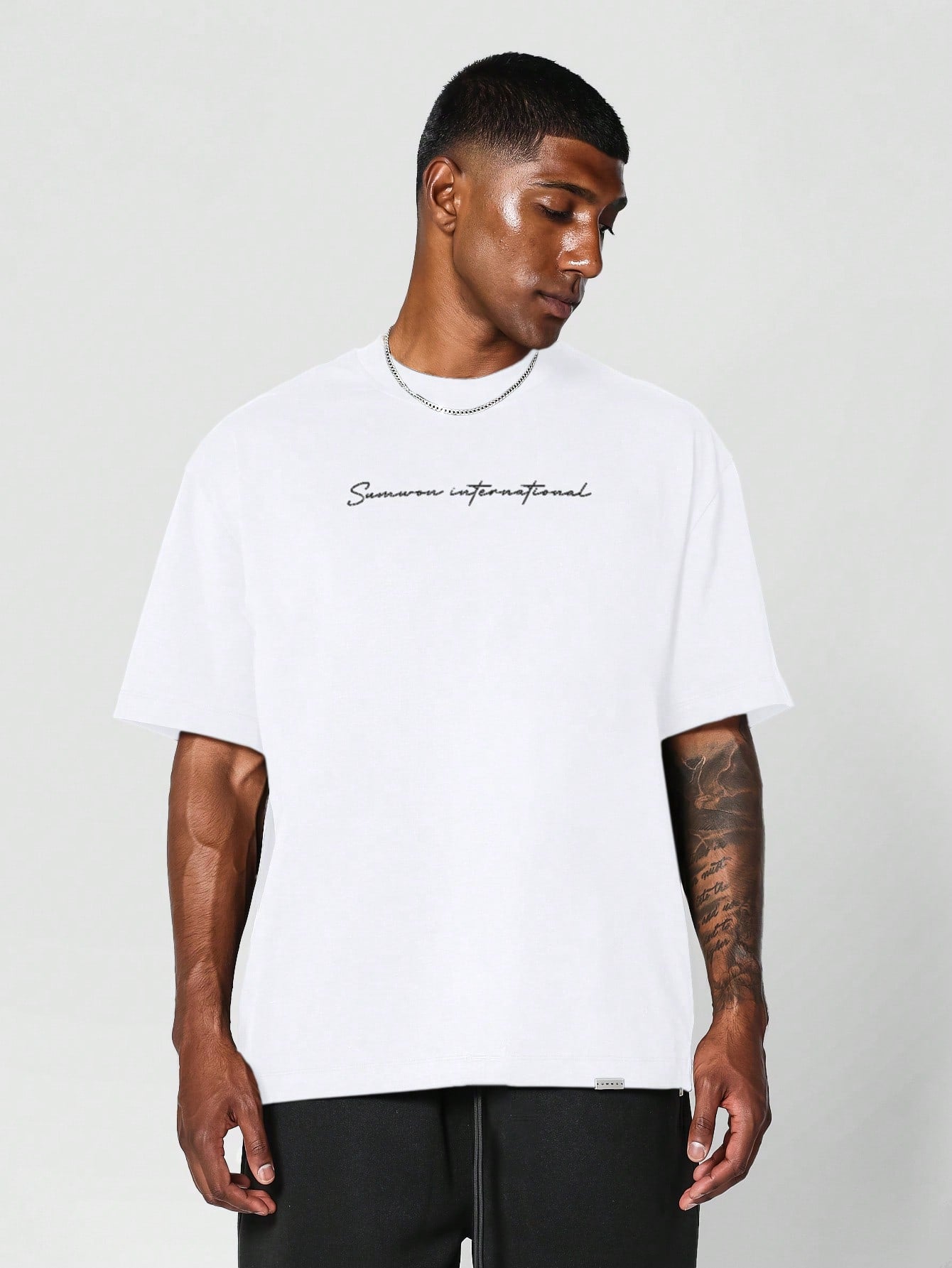 SUMWON Tee With Front And Back Graphic Print