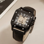 CASIRUI 1pc Automatic Mechanical Square Shaped Men's Wristwatch, Fashionable