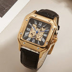 CASIRUI 1pc Automatic Mechanical Square Shaped Men's Wristwatch, Fashionable