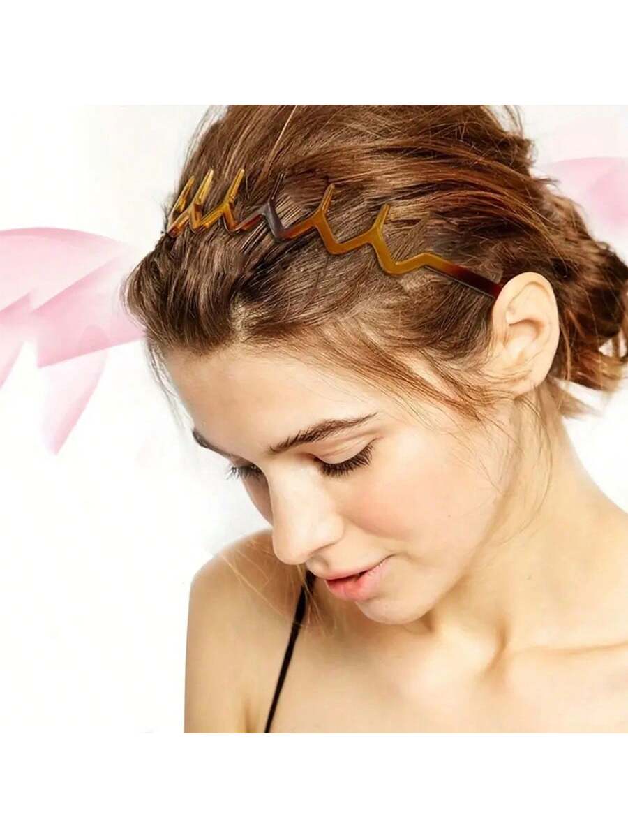 2pcs/3pcs Wavy Toothed Headbands, Simple