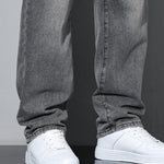 Men's Casual Washed Straight Leg Jeans