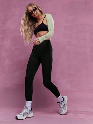 MISSGUIDED Embroidered Logo Jersey Leggings