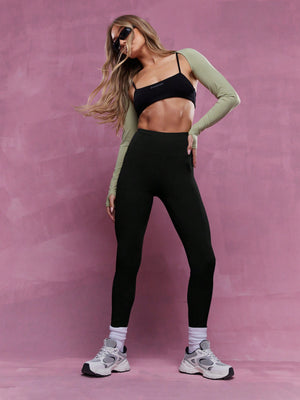 MISSGUIDED Embroidered Logo Jersey Leggings