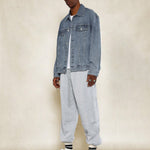 SUMWON Washed Pinstripe Denim