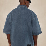 SUMWON Zip Through Denim Shirt With Back Branded Label