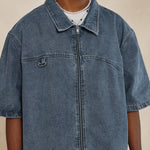 SUMWON Zip Through Denim Shirt With Back Branded Label