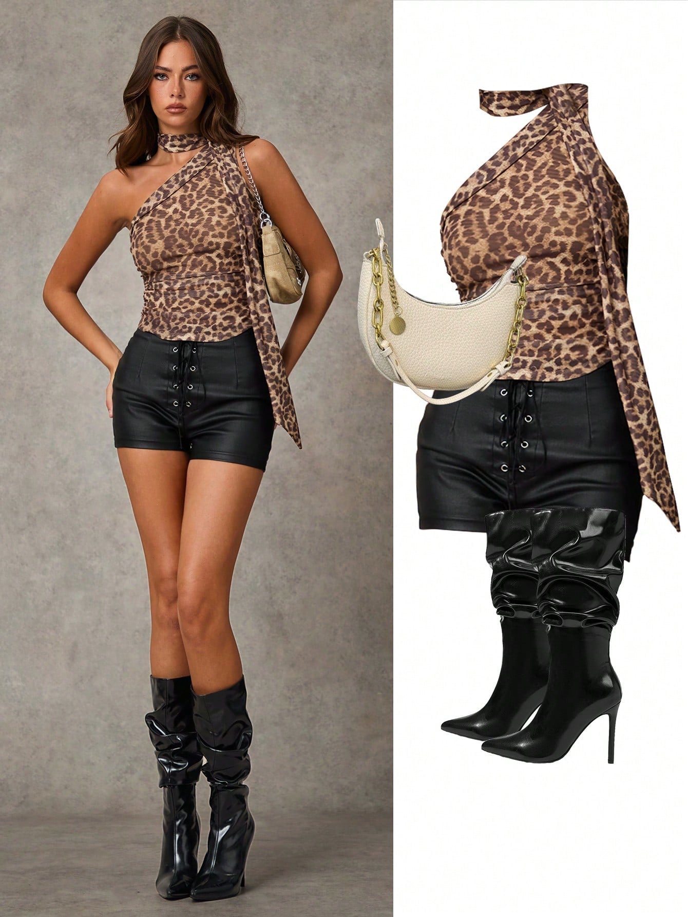 BAE Leopard Halter Neck Top