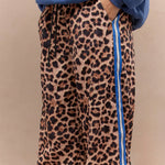 MISSGUIDED Leopard Print Side Stripe Wide Leg Pants With Drawstrings