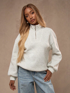 MISSGUIDED Funnel Neck Short Zip Sweatshirt