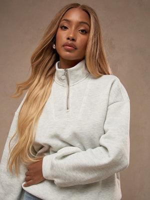 MISSGUIDED Funnel Neck Short Zip Sweatshirt