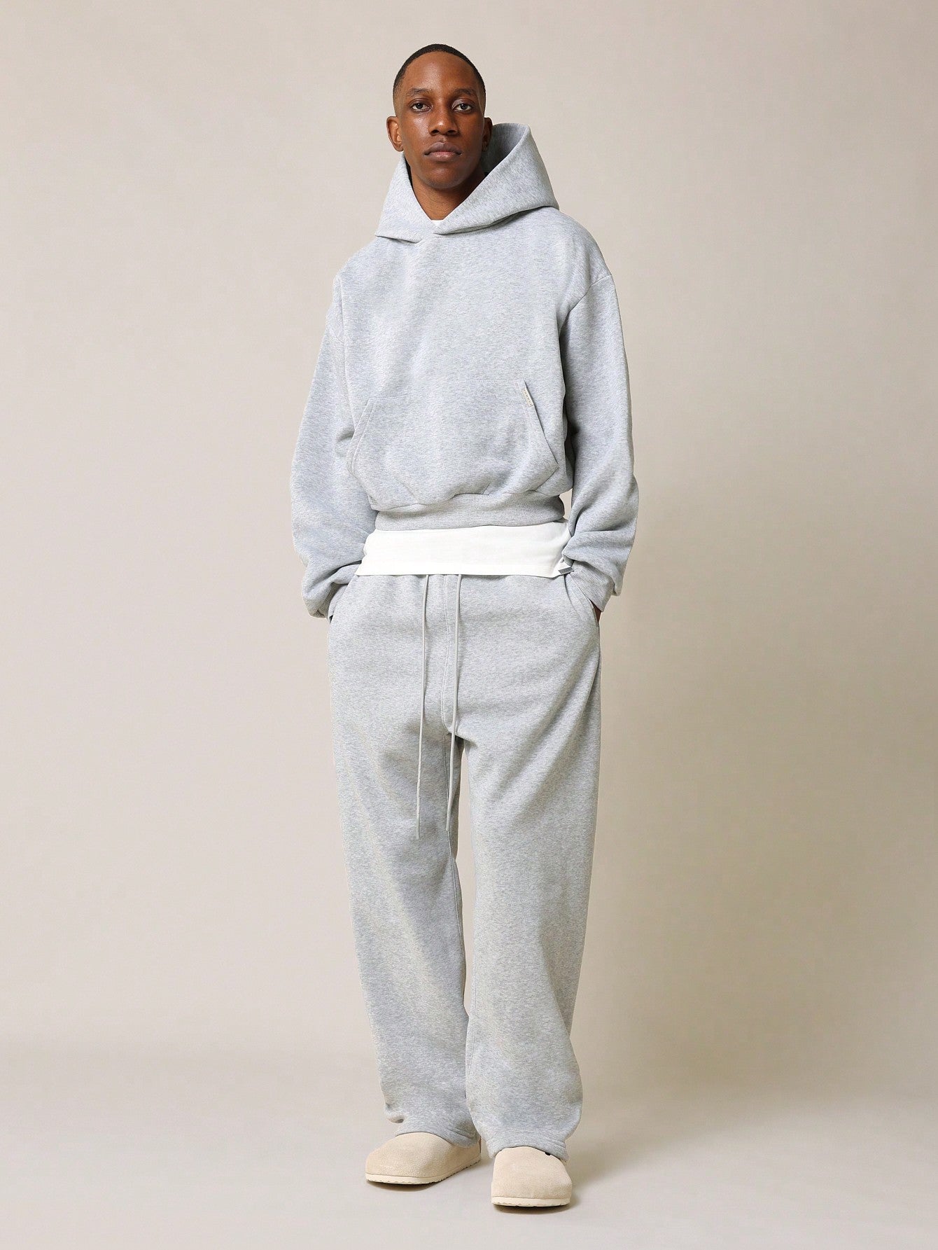 SUMWON Crop Fit Overhead Essential Hoodie