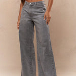 MISSGUIDED Washed Denim Wide Leg Jeans