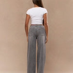 MISSGUIDED Washed Denim Wide Leg Jeans