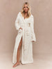 MISSGUIDED Fluffy Cable Knit Hooded Long Lounge Belted Robe