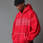 SUMWON Zip Through Hoodie With Front Embroidery