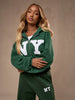 MISSGUIDED "NY" Applique Zip Through Crop Hoodie